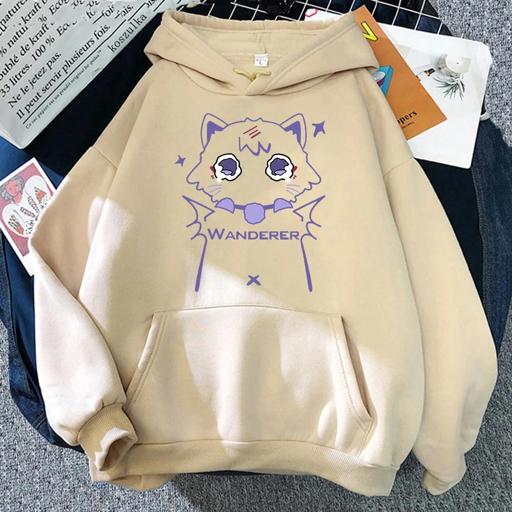 Genshin Impact Scaramouche Cat Hoodie Cute Women Korea Kawaii Wanderer Hoodies Unisex Autumn Winter Casual Pullovers Sweatshirts