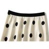 Qooth French Vintage Acetate Satin Polka Dot Mermaid Maxi Skirt Elegant Flowy Long Half Skirt for Women Slimming & Versatile