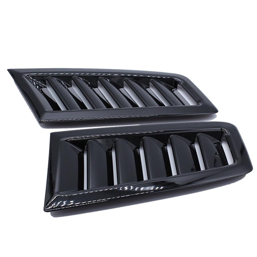 1 Pair Glossy Black Car Front Bonnet Vent Hood Air Flow Intake Decorative Cover