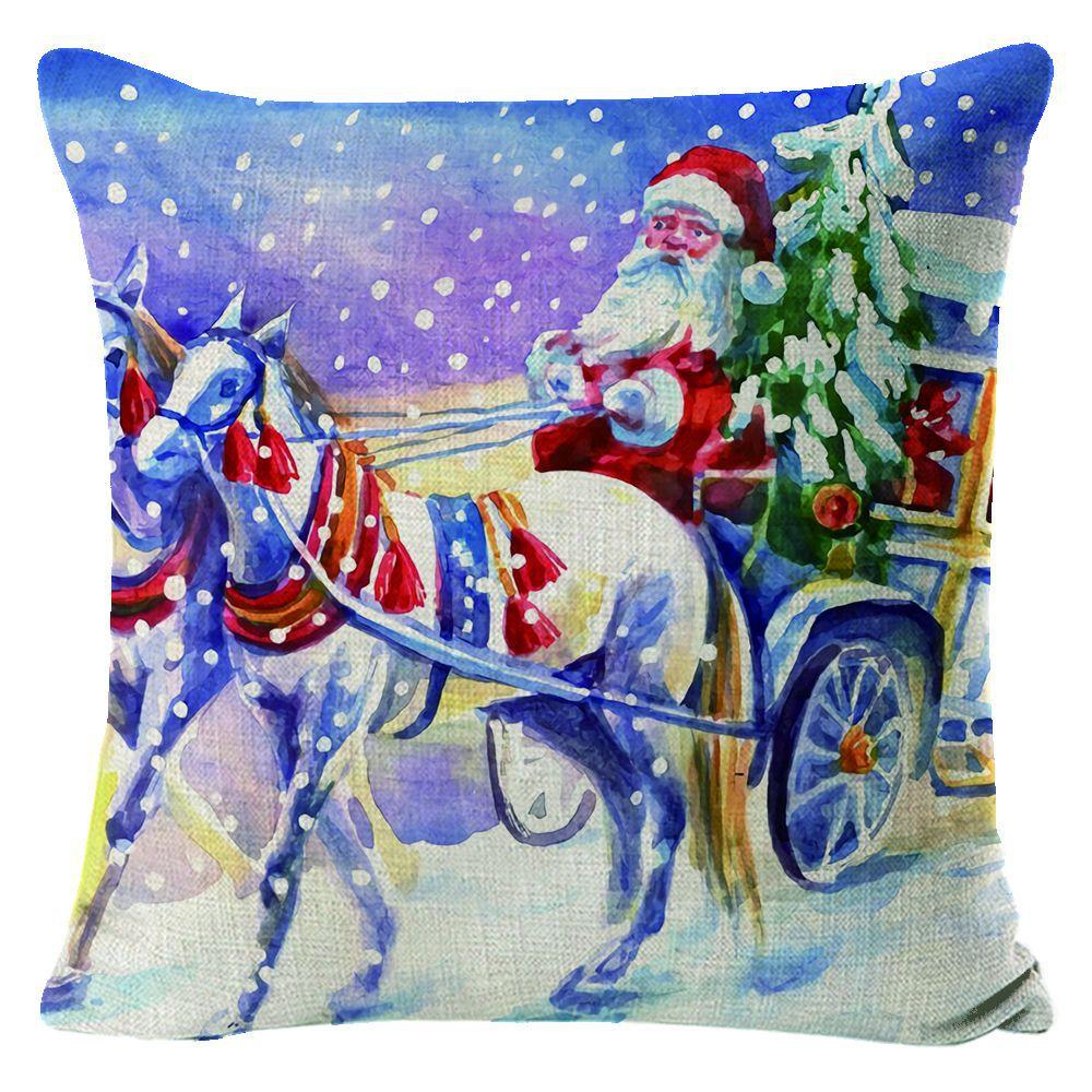 

Новая Рождественская наволочка с принтом снеговика, декоративная подушка для дивана в гостиной 45*45cm