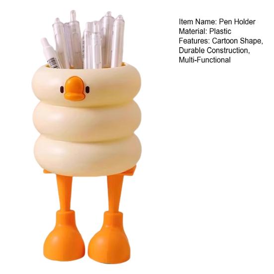 Pen Holder Cartoon Style Ice Cream Duck Shape Pen Organizer Large