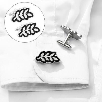 1 Pair Men Cufflinks Drum Shape Fade-Resistant Alloy Cufflinks Casual Formal Wear Banquet Attire Accessories