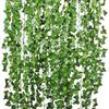 2/200M Artificial Plant Green Ivy Leaf Garland Fake Plant Creeper Hanging Vine Outdoor DIY Garden Wall Wedding Party Home Decor