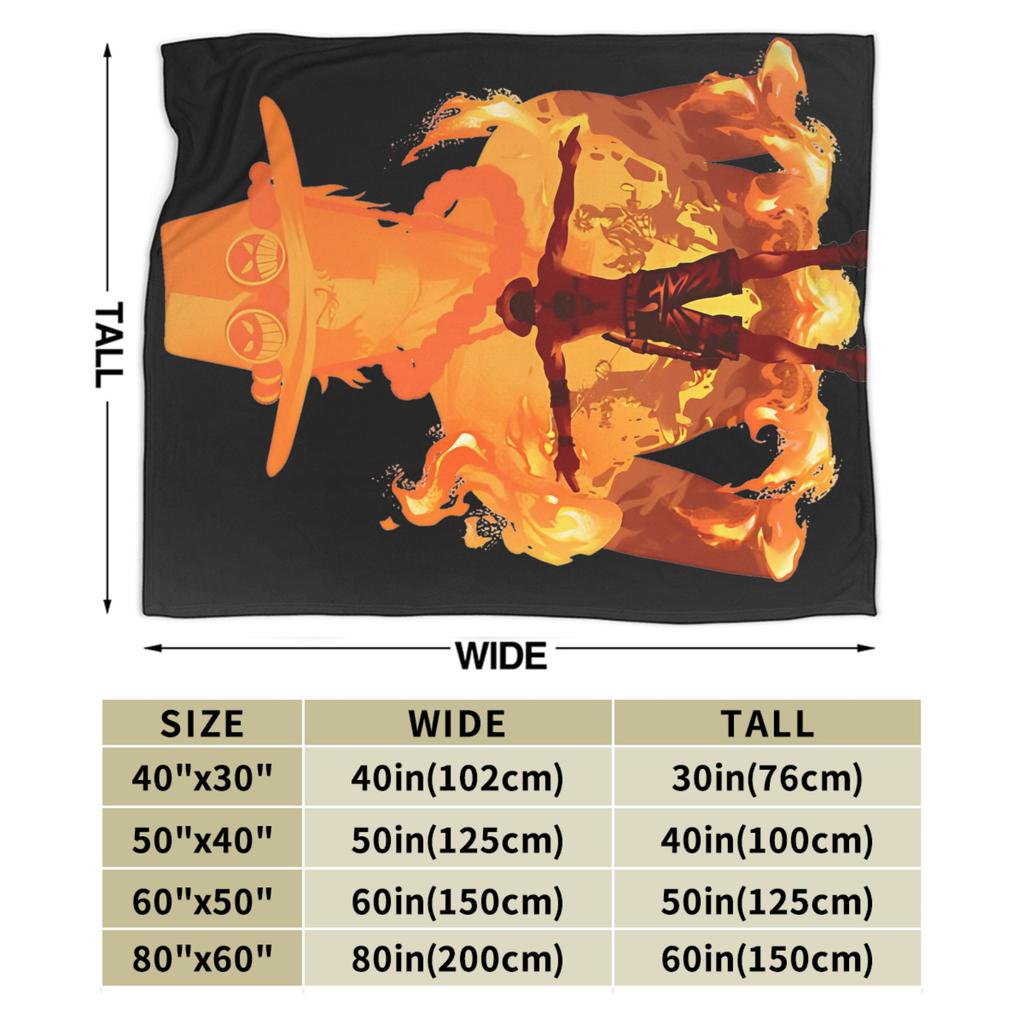 Fire Fist Ace Monkey D Luffy Blankets Flannel All Season Breathable Soft Throw Blanket for Sofa Outdoor Bedspreads