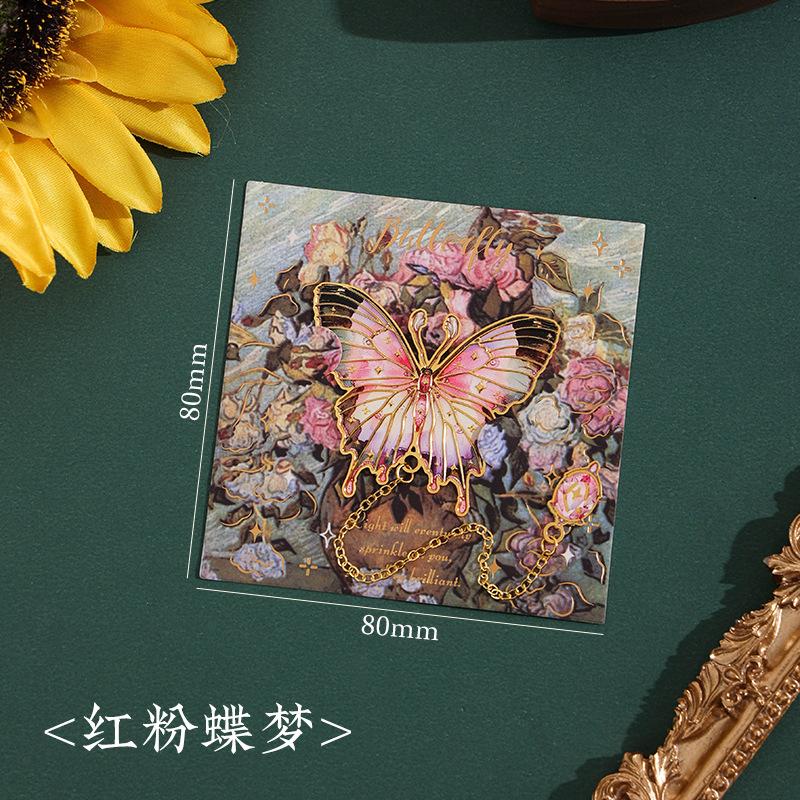 Oil Painting Butterfly Bookmark Retro Shaped Clip for Books Special Gift Reading Lovers Unique Student Study Bookmark Accessory