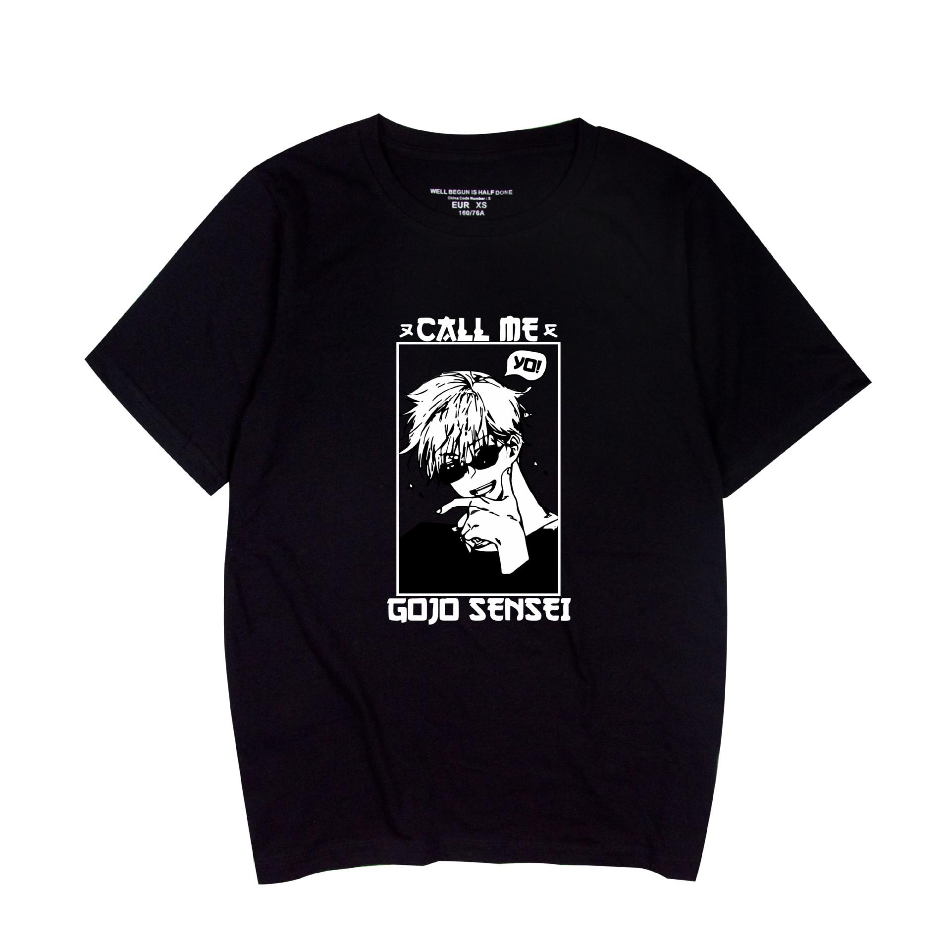 

Jujutsu Kaisen Cartoon Tshirt Hip Hop Men Women Anime Print Top Tees Harajuku Tshirts Fashion Summer T-shirt XS чёрный