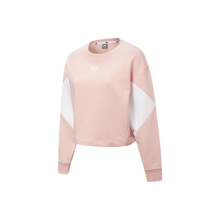 Puma Rebel Colorblock Свободный крой с круглым вырезом Женский свитшот Розовый 586520-15 L
