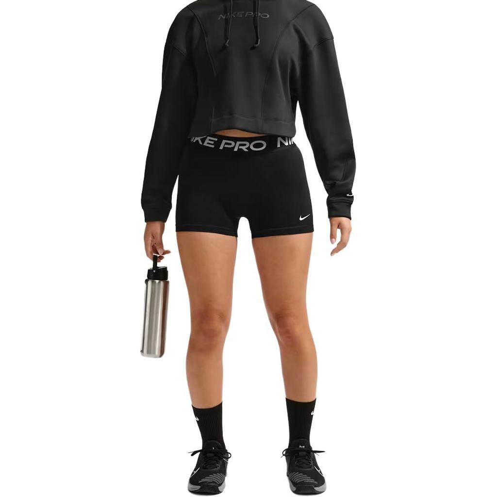 Nike Pro Letter Logo Elastic Mid Waist Slim Fit Cycling Shorts Women Shorts Black IQ1037-010