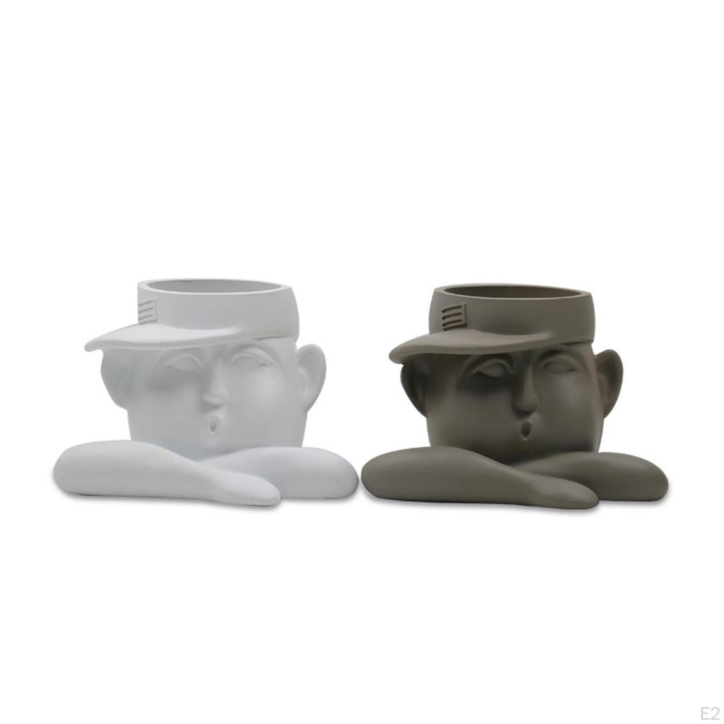 Flower Vase Planters Flowerpot Tabletop Centerpieces Bunch Human Face Statues for Home Decors Dining