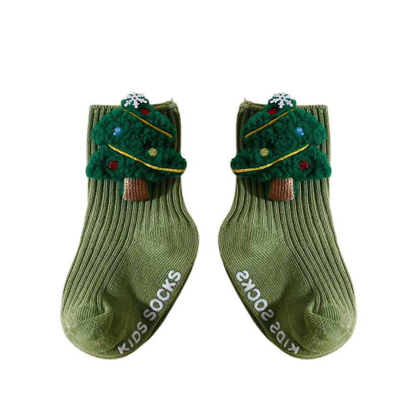 0-36 Monate Baby Mädchen Jungen Weihnachtssocken Niedliche Herbst Winter Rutschfeste Socken Weiche Leichte Lange Socken für Kinder Neujahrsgeschenk