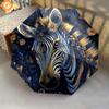 1 PC Automatic Folding Umbrella - Golden Zebra Pattern, Portable & Foldable Design with 8 Ribs, Christmas Birthday Gifts