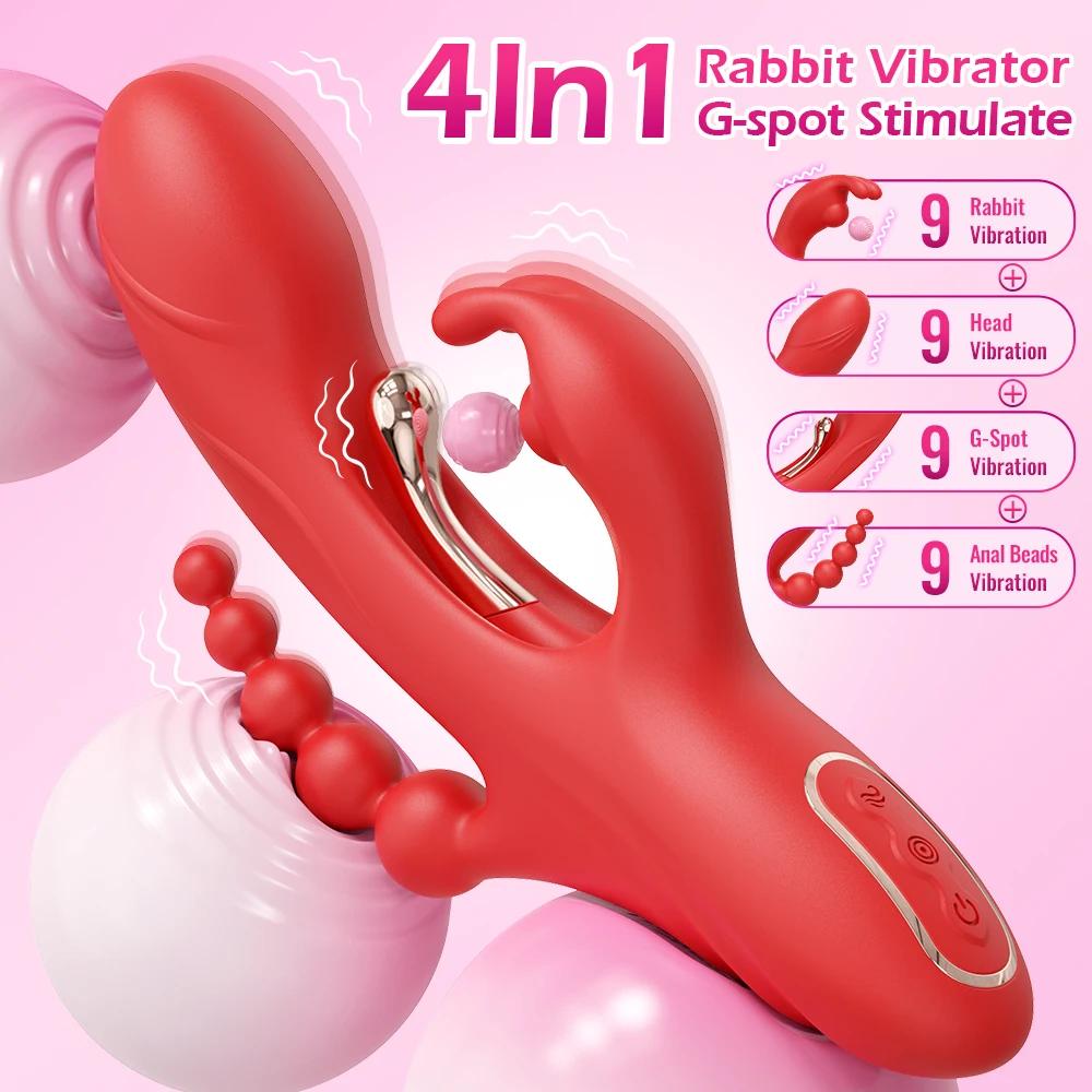 Rabbit Vibrator Clitoral Sex Toys G Spot Vibrator Dildo For Women Powerful 9 Vibration Clit Nipple Anal Stimulator Adult Toys 18