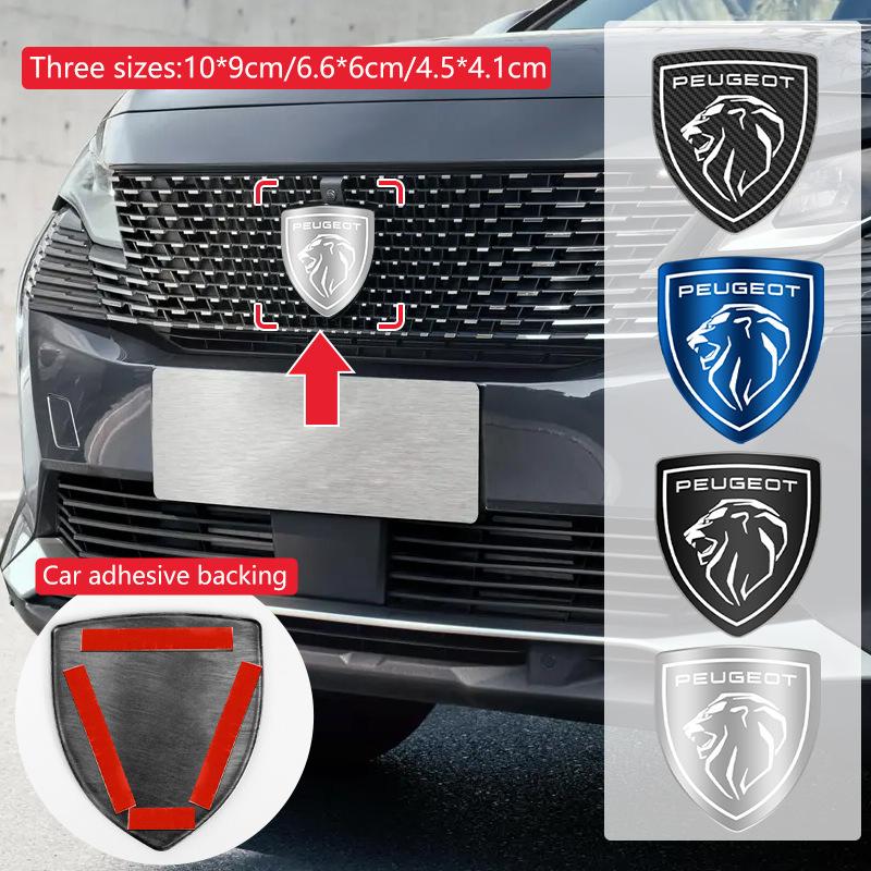 3D Metal Car Front Hood Badge Auto Grill Emblem Logo Grille Decal for Peugeot 508 y 4008 5008 3008 308 408 Car Styling Accessories