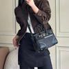 Haute Couture Version First Layer Swift Cowhide Splicing Felt, Contrasting Leather Handheld Women's Bag Shoulder Messenger Bag