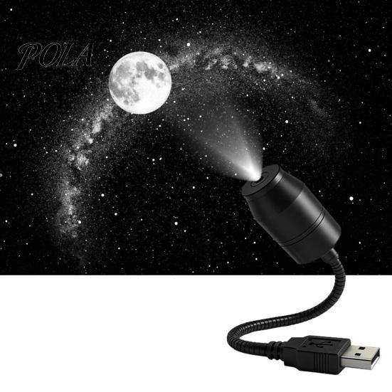 Adjustable Projection Lamp USB Star Projector Ambient Light with 360° Hose, LED Night Universal for Car Bedroom Office, Romantic Starry Sky