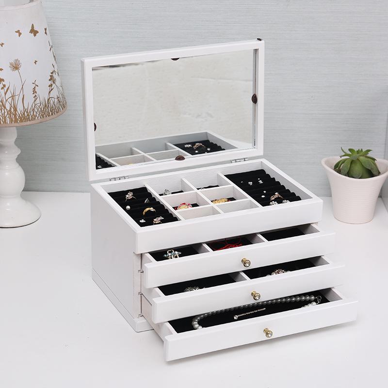 Minimalistische europäische Schmuckschatulle aus Holz für Halsketten und Ringe - Perfekt für Hochzeiten oder Geburtstage