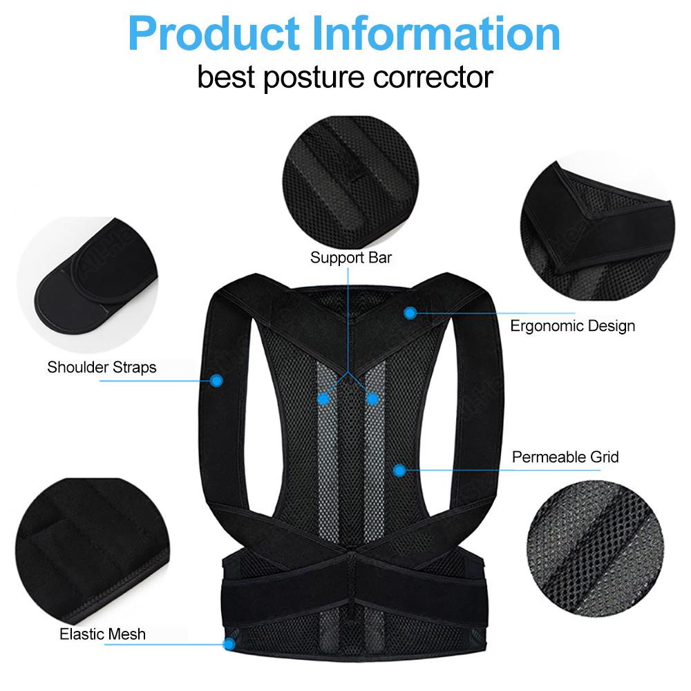 Reinforced Belt Lumbar Column Posture Corrector Vest Adjustable Back Support Strap Shoulder Spine Brace Neck Stretcher Trainer