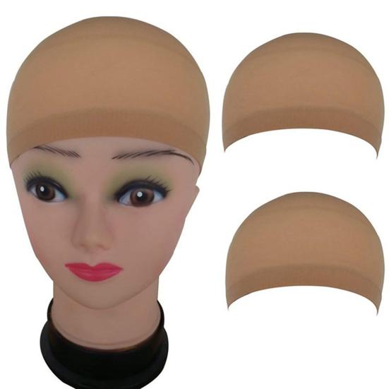2Pcs Elastic Lace Bandage Hairnet Breathable Mesh Wig Hat Soft Nylon Stretch Cap