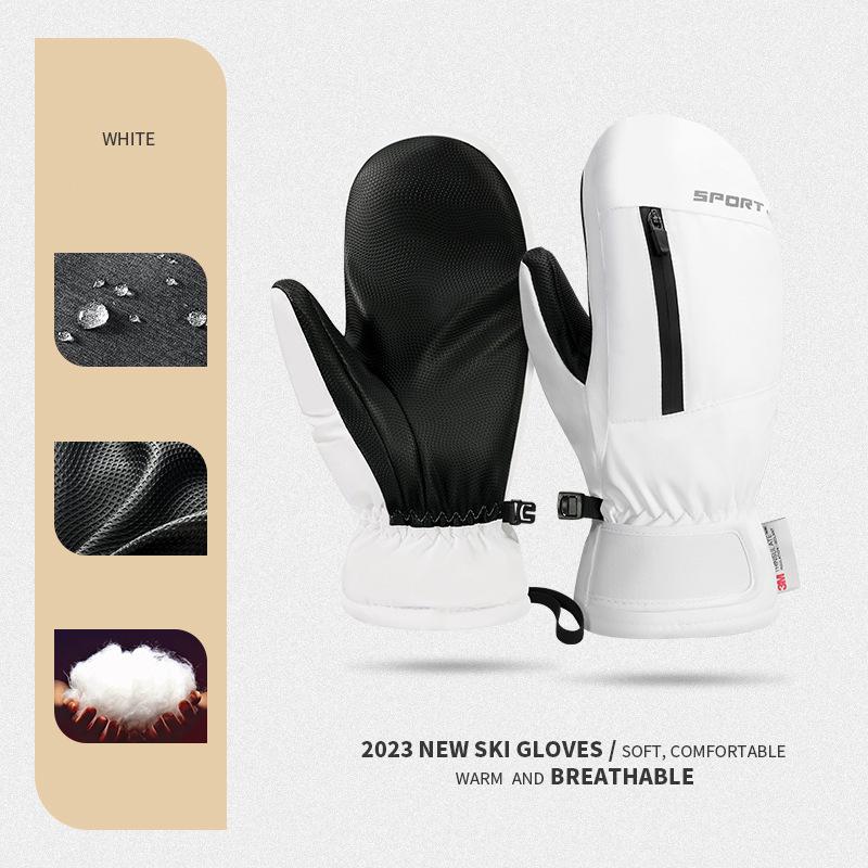 Outdoors Winter Ski Mittens Men & Women - Adult Snow Mitts for Cold Weather - Waterproof Gloves Snowboarding, Skiing