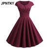 JPNTKY Fashion Summer Spring Solid Color Print Casual Dresses