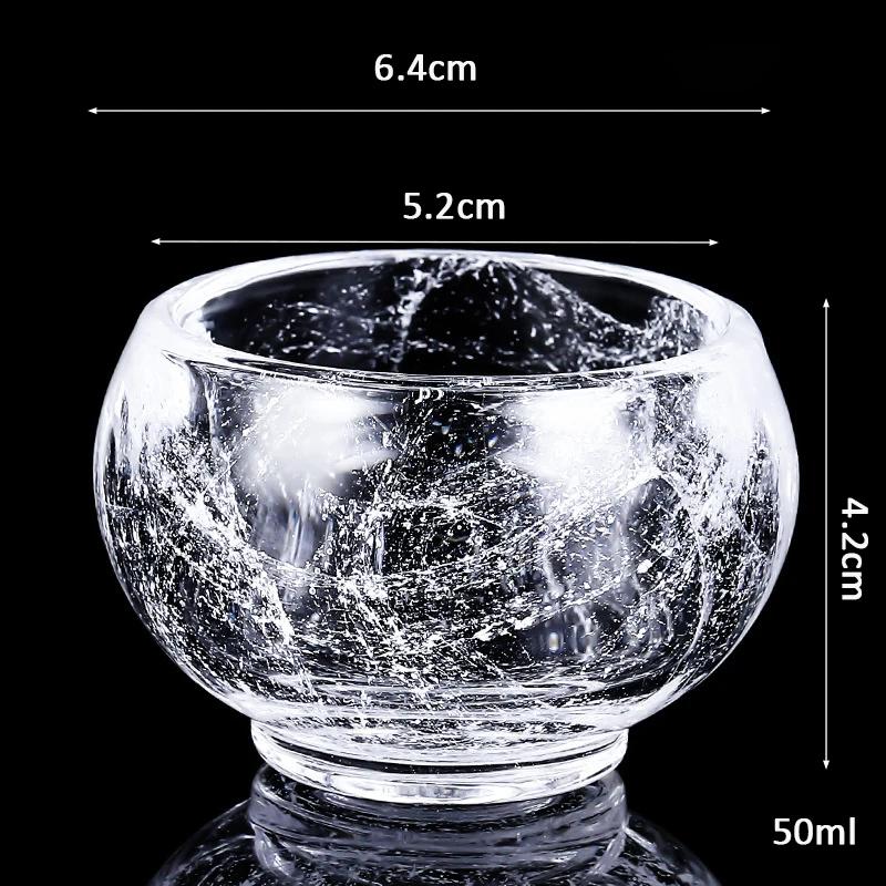 Snow Crystal Glass Tea Tureen Glazed Tea Maker Kung Fu Tea Set High-grade Tea Cup Large Transparent Built Lamp Best Gift  200ml