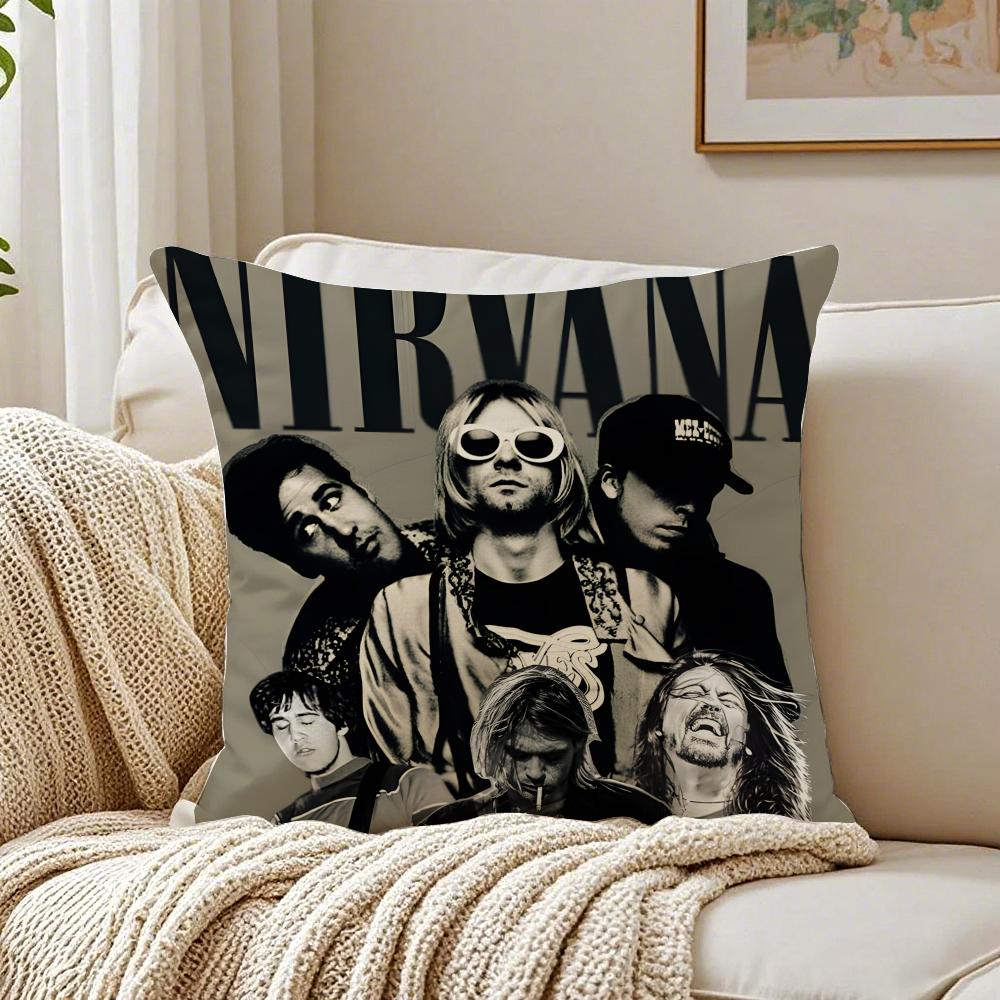 band grunge NNirvana Cushion Cover Pillowcase Antidustmite living Room Sofa Decor Cushion Room