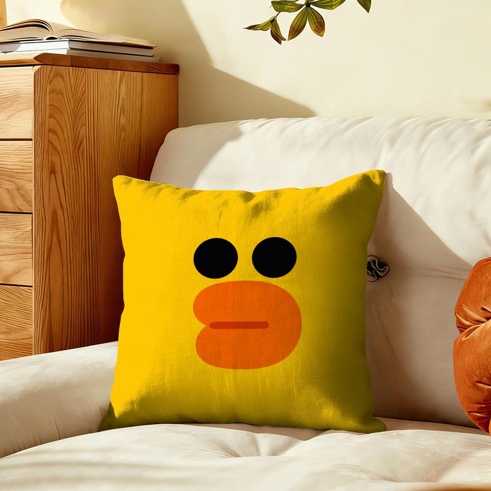 Minimalist Cartoon Face Cushion Cover Plush Fabric Soft DoubleSided Printed Sofa Warm Winter Home Gift Pillow Cover