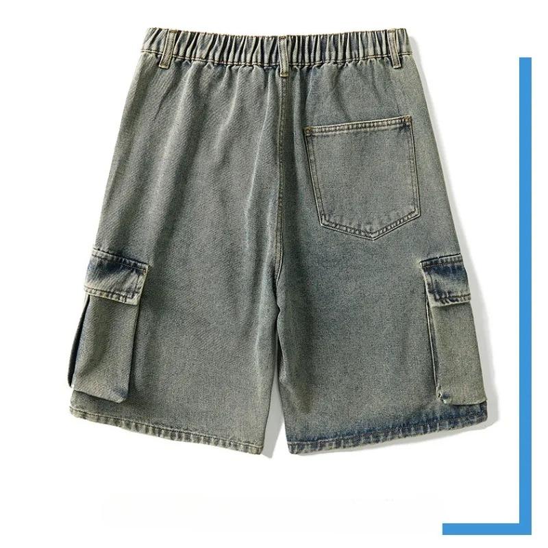 Herren Shorts Jeansshorts Vintage Lockerer Schnitt Cargo Gewaschen High Street Frühling Sommer Große Größen