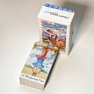Baraja de Tarot Clásica Redescubierta 12*7cm 78 Cartas de Tarot Dibujadas con Bolígrafos Impresas en Cartulina de 350GSM con Doble Relieve