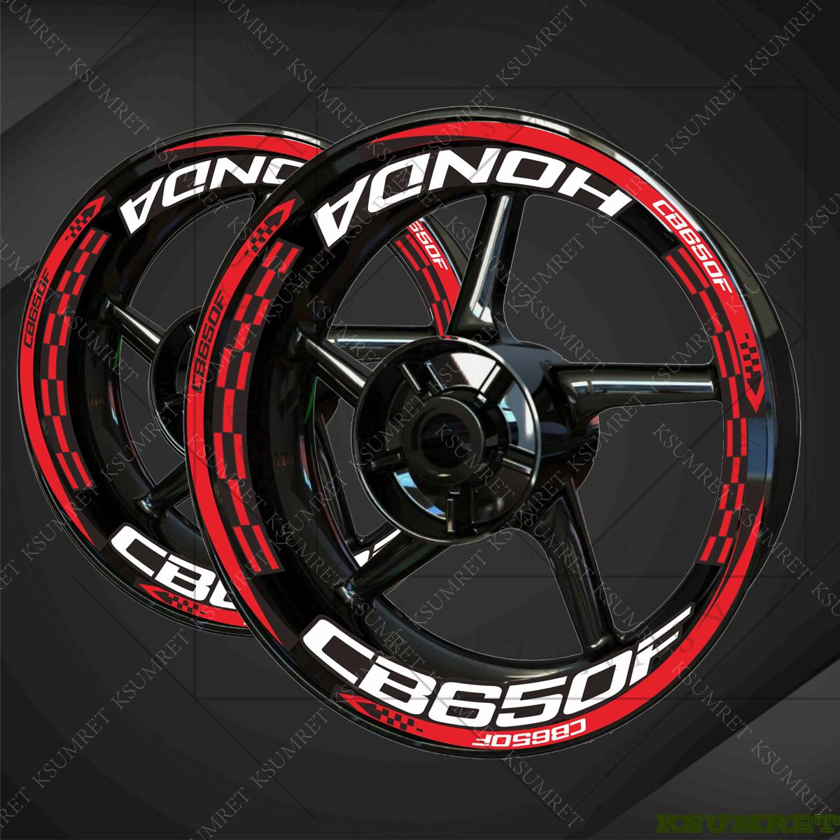 AABB1 Vinyl HONDA CB650F Wheel Motorcycle Stickers CB650F Logo Rim Decal Set красный