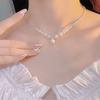 Pearl and Silver Pieces Pieced Together with Sparkling Diamonds - A Delicate Necklace for The Collarbone, A Charming Necklace for The Neck.