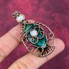 Evil Eye Faceted Zambian Emerald Pendant Copper Wire Wrapped Gemstone Jewelry