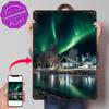 Cabin Northern Lights Poster Retro D Printed Metal Signs Customized Wall Hanging Gift for Vintage Decor Room Article Decoration