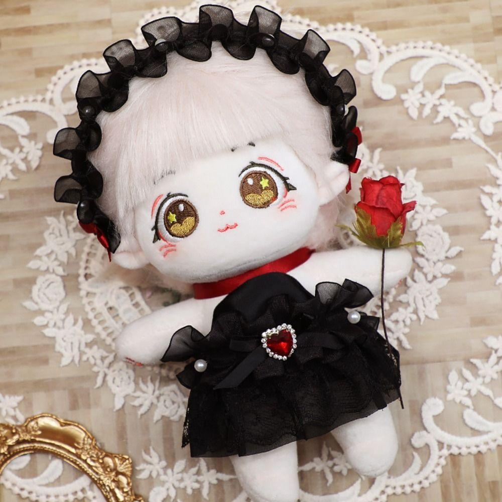 

Princess Dress Cotton Doll Clothes White Plush Toy Clothes 20cm Cotton Doll Dress 20cm Cotton Doll black-headwear
