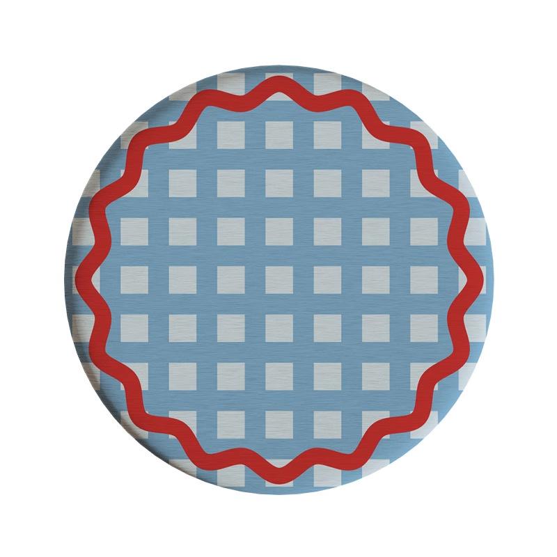 Round Plaid Hard Diatom Mud Coffee Tea Coaster Thermal Insulation Pad Office Non-slip Absorbent Pad