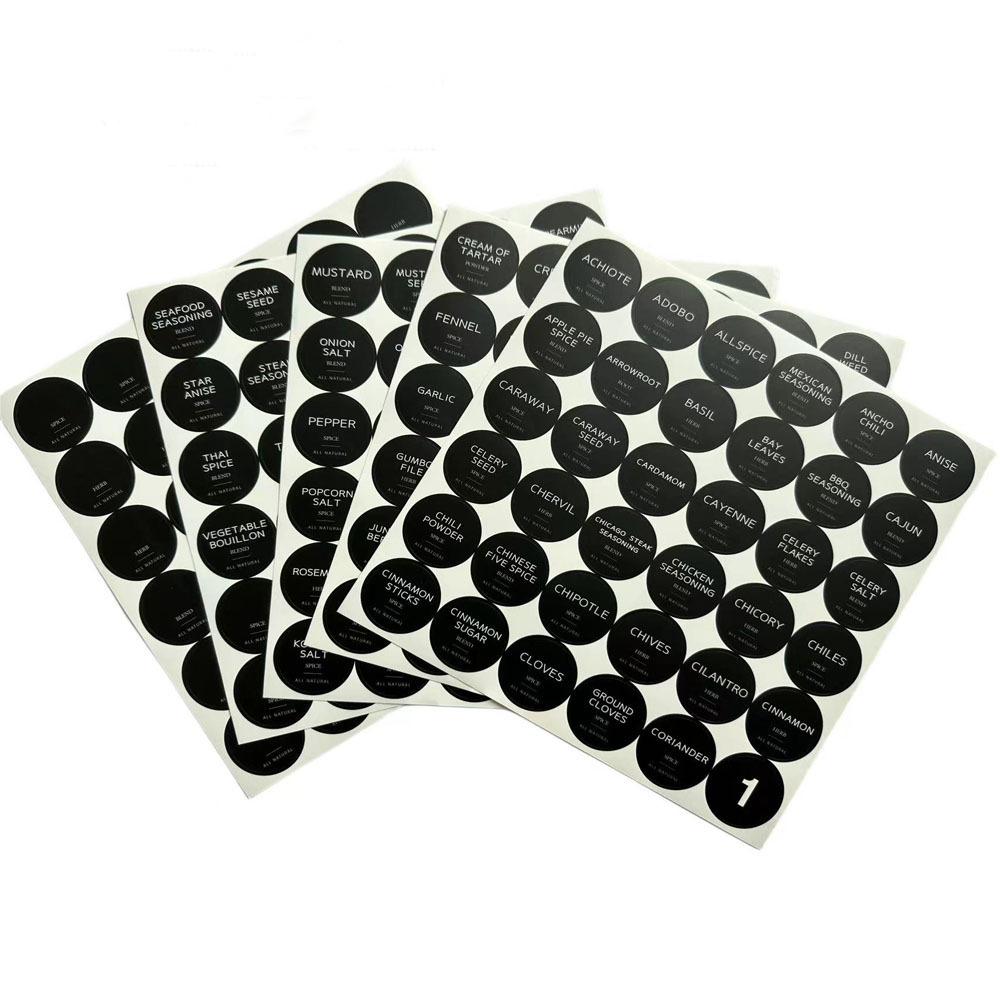 180Pcs Self Adhesive Kitchen Storage Glass Bottle Stickers Seasoning Bottle Sticker  Spice Jars