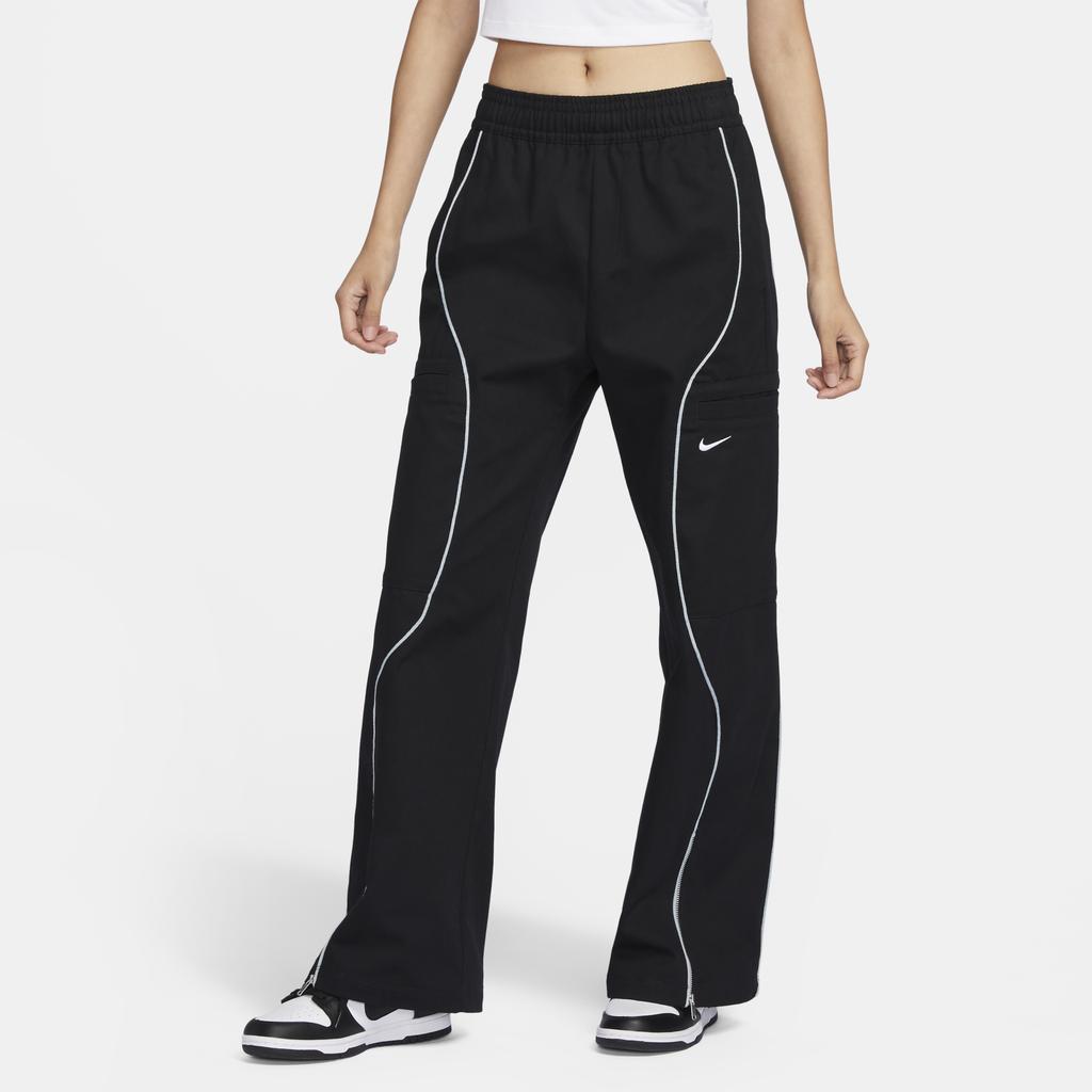 Nike Logo Woven Drawstring Casual Pants Women Bottoms Black FN1950-010