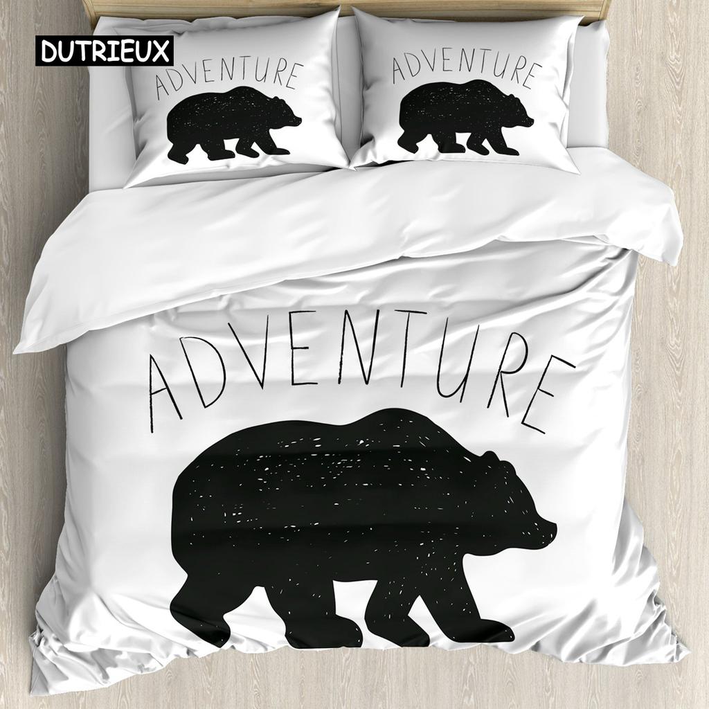 Set Copripiumino Avventura Tema Natura Selvaggia Set Copripiumino Biancheria da Letto Matrimoniale Queen King Size Set Biancheria da Letto in Poliestere Federa