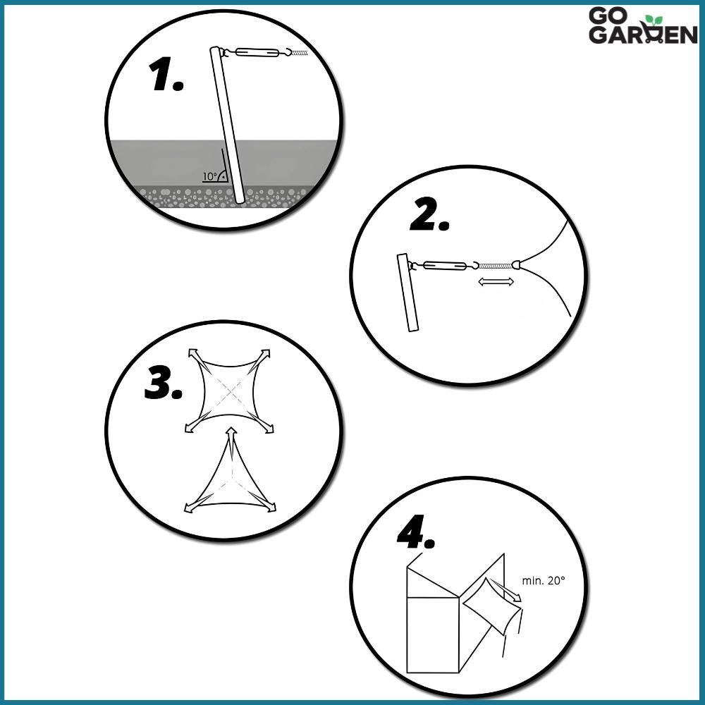 Shade sail sunshade gray premium canopy garden 5x5x7m