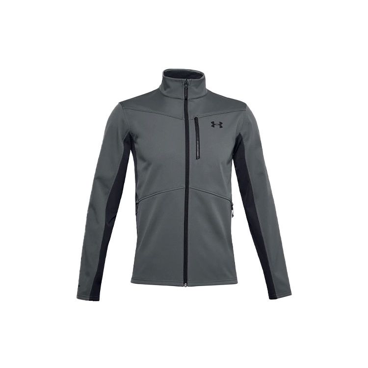 

Under Armour ColdGear Infrared Logo Print Stand Collar Jacket Men Gray 1321438-012 S
