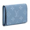Louis Vuitton Classic Print Snap Closure Canvas Card Holder Men Accessories Blue M14118