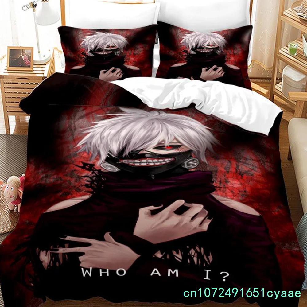 3D Printed Anime Tokyo Ghoul Bedding Set Duvet Cover Kaneki Ken Double Twin Full Queen King Adult Kids Bedclothes Quilt Cover