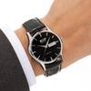 Tissot Nostalgisk Klassisk Serie Automatisk Mekaniskt Urverk 30 Meter Svart Urtavla 316L Rostfritt Stålboett Läderarmband T019.430.16.051.01 40mm