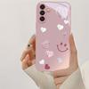 Love pattern metal paint glass phone case suitable for Samsung Galaxy S26 S25 S24 S23 S22 S21 S20 FE/Ultra/Plus anti drop