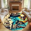 Captain Jack Sparrow Print Round Rug, Washable Floor Carpet, For Entryway Dorm Laundry Room Office Study, Home Decor Birthday Christmas Gift