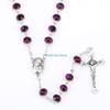 Crystal Beads Rosary Necklace Catholic Holy Land Baby Christian Jesus for Cross Necklaces Religious Jewelry Men D57B