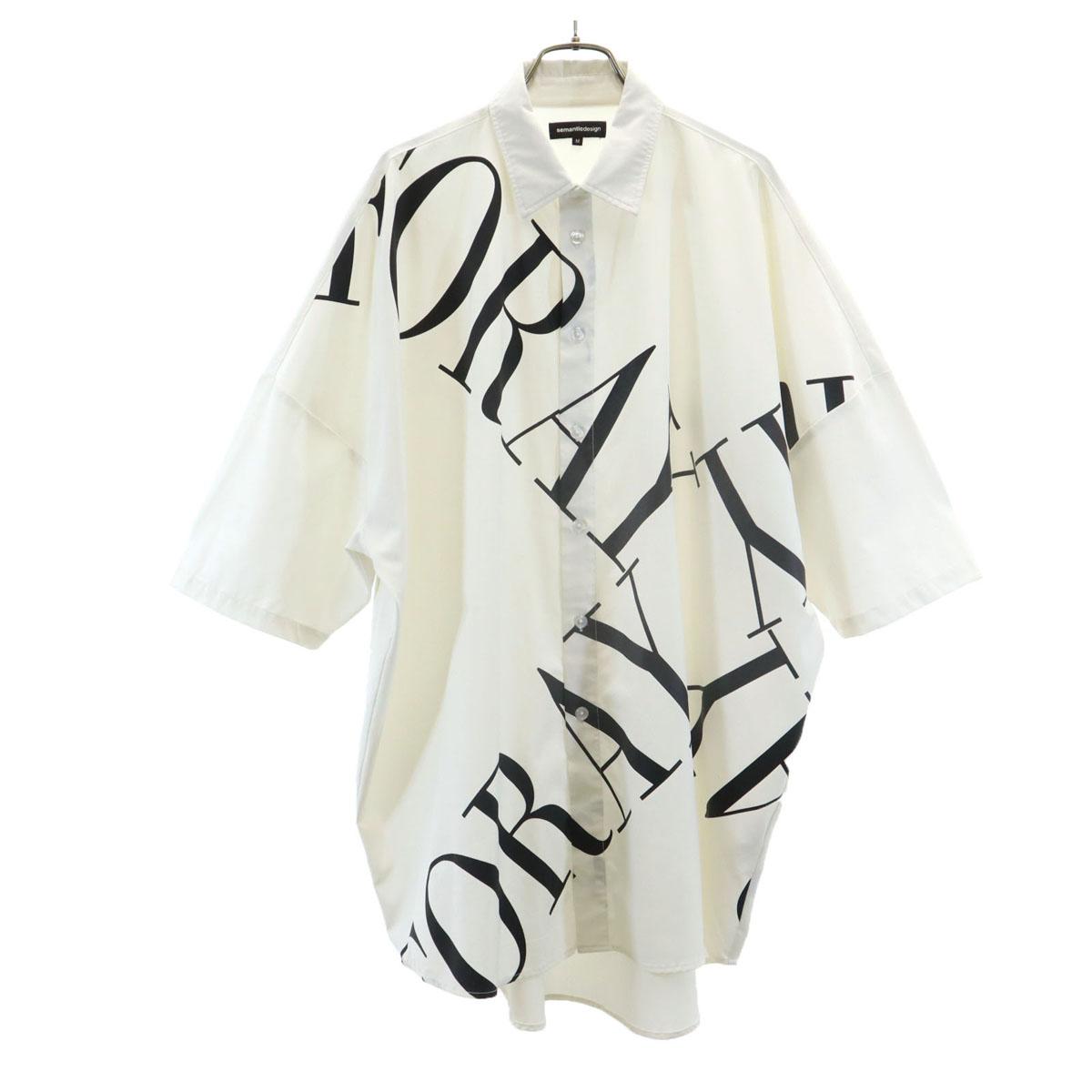 

semanticdesign Рубашка с коротким рукавом M Белая система Мужская Б/У