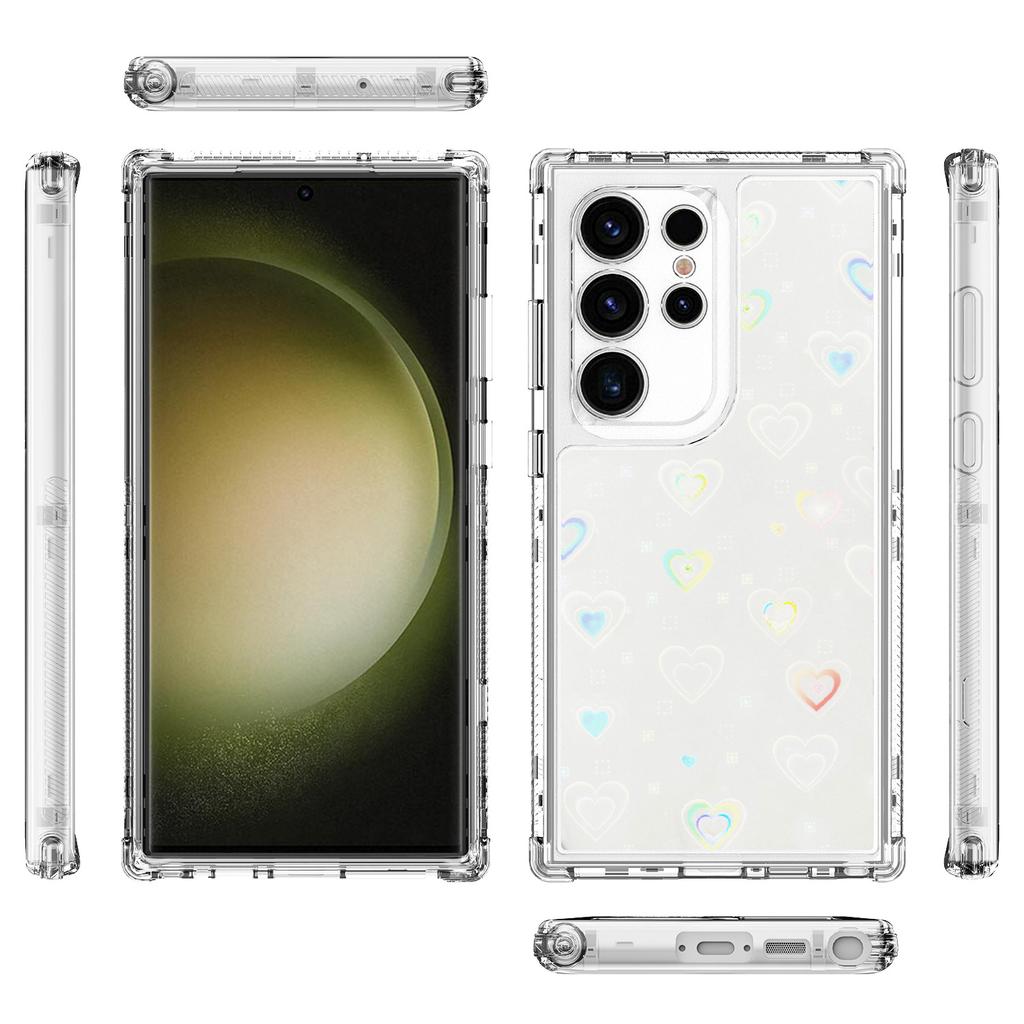 For Samsung Galaxy S25 Ultra/S24 Ultra Case Acrylic TPU Clear Phone Cover with Laser-printed Film