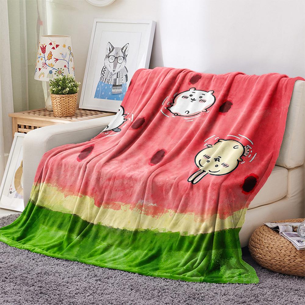 Chiikawa Flannel Blanket, High quality Comfortable for All Seasons, Home Decor, Warmth and Comfort