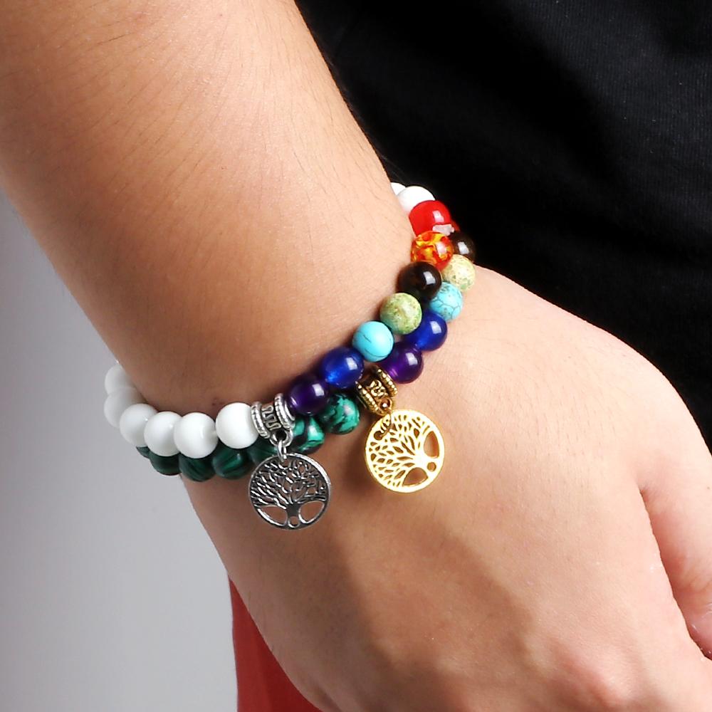 7 Chakra Life Tree Bracelets Natural Stone Reiki Healing Engry Beads Bracelets Women Men Yoga Bracelet Meditation Jewelry Gift